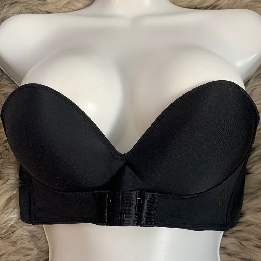 Designer Strapless Push Up Padded Lined Underwire Bra 36/80 Black
